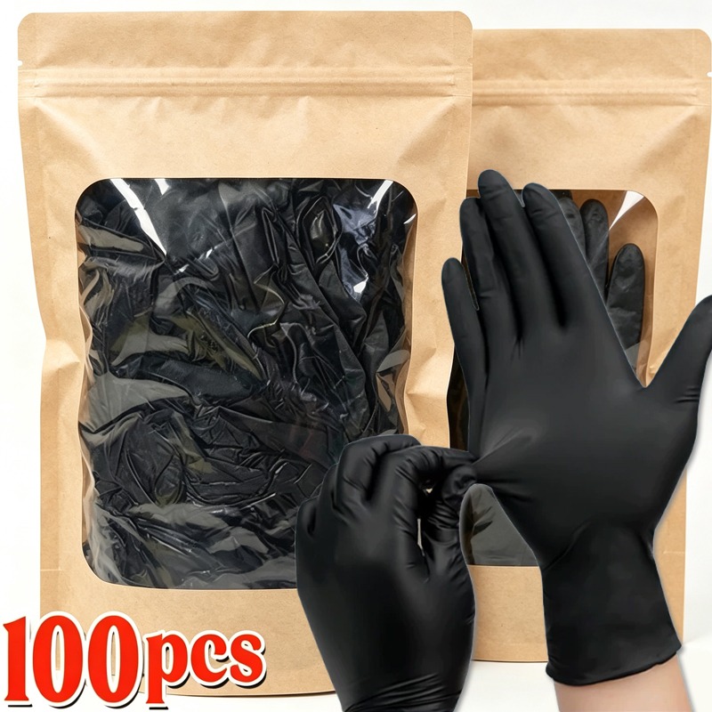 Latex Disposable Glove - 1/100 Pezzi Guanti Monouso Neri Senza