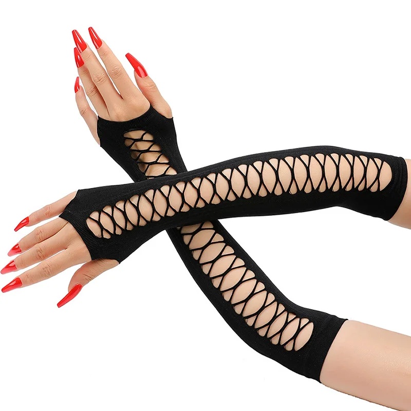 Guanti lunghi in pizzo da donn - Fingerless Glove Knit recensione e prezzo