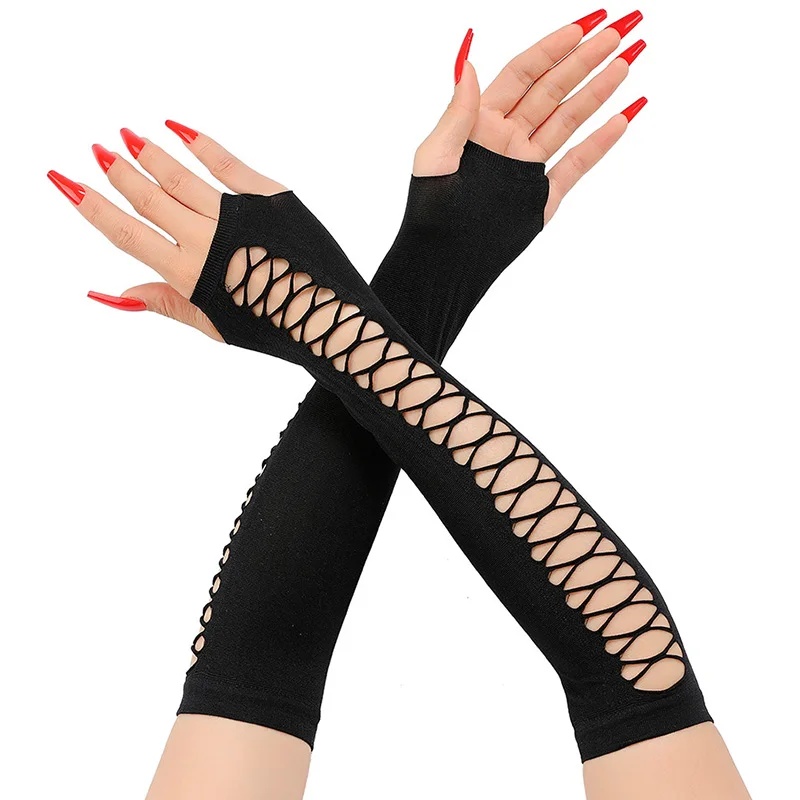Guanti lunghi in pizzo da donn - Fingerless Glove Knit recensione e prezzo